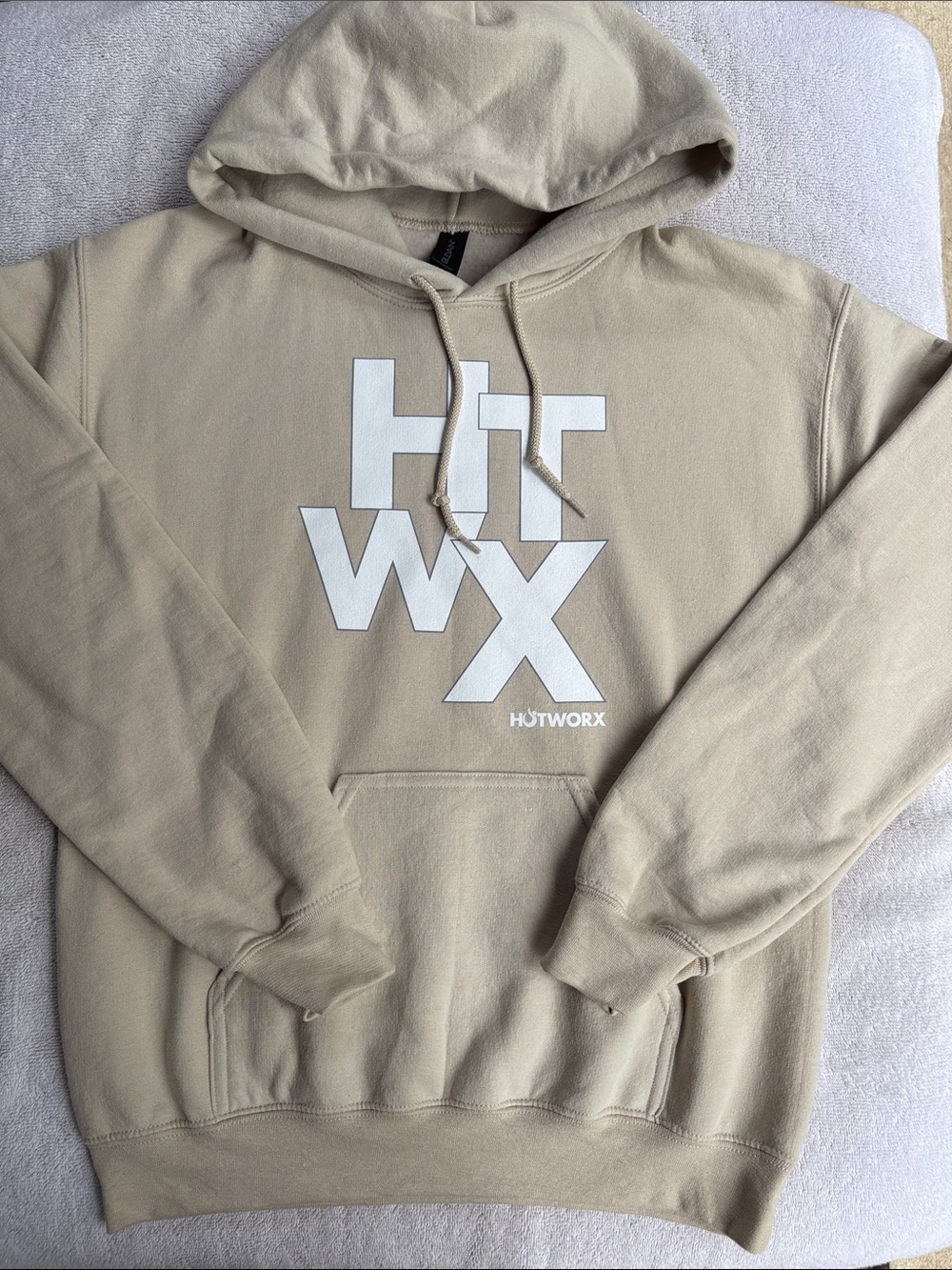 NWOT HOTWORX Logo Hoodie Light Beige